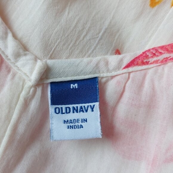 Old Navy Tie Shoulder Floral Sleeveless Maxi Swing Dress Medium Pockets Flowy - Picture 6 of 12